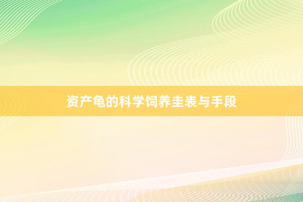 资产龟的科学饲养圭表与手段
